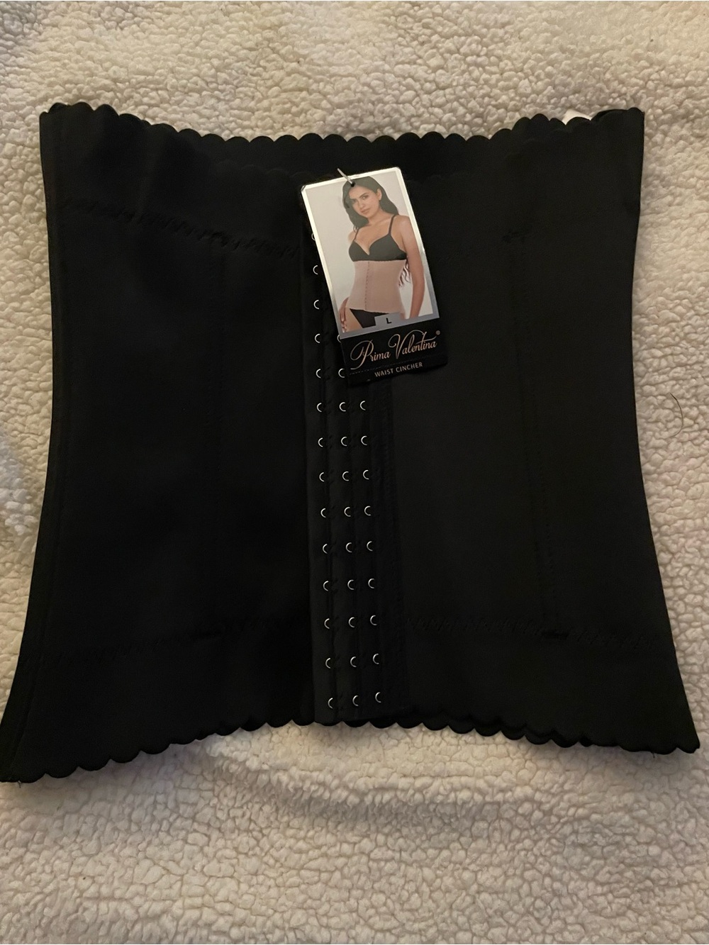 Valentina Black Waist Trainer Cincher with Hook-and-Eye Front